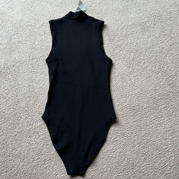 H&M TREND Black STRETCH BANDAGE BODYSUIT TOP  Tank Top Blouse Tee Sleeveless 6 - Picture 7 of 11